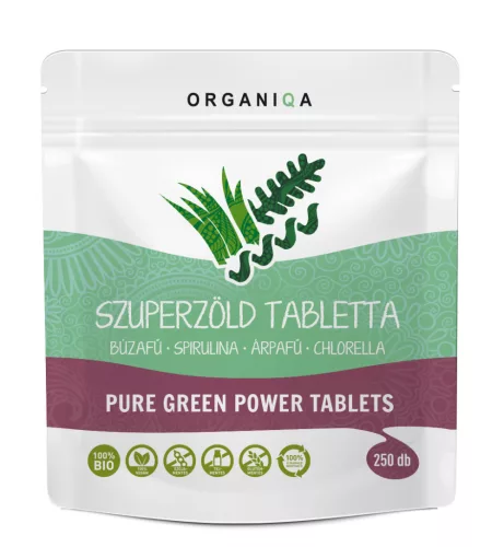 Organiqa bio szuperzöld tabletta 250 db - Bio és natúr étrendkiegészítők