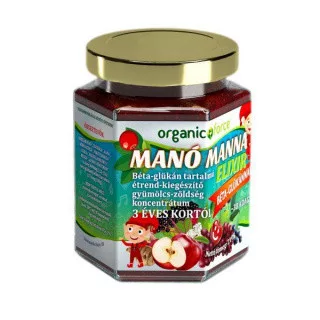 Organic force manó manna elixír béta-glükán tartalmú gyümölcs-zöldség koncentrátum gyerekeknek 3 éves kortól 210 g - Bio és natúr étrendkiegészítők