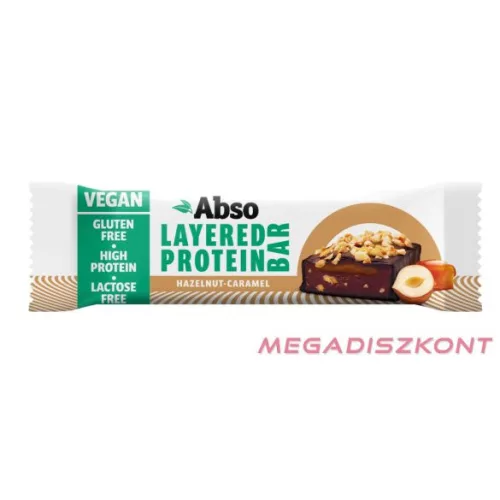Absorice layered protein bar hazelnut-caramel étcsokoládés réteges fehérjeszelet 50 g - 