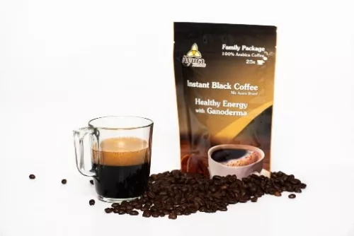 Ayura fekete kávé ganoderma gombával 100 g - Bio és natúr élelmiszerek