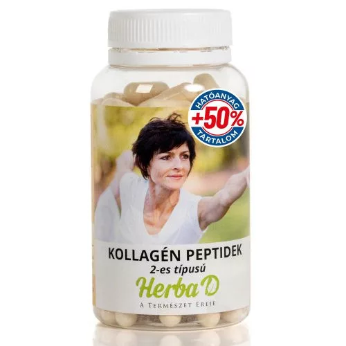 Herba-D kollagén peptid 2-es tipusú kapszula 100 db - Bio és natúr étrendkiegészítők