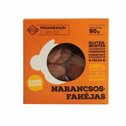 Majomkenyér narancsos-fahéjas paleokeksz 50 g - Bio és natúr élelmiszerek