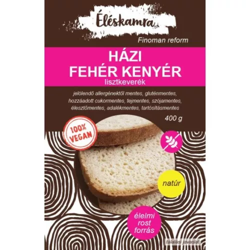 Éléskamra vegan házi fehér kenyér lisztkeverék gluténmentes 400 g - Bio és natúr élelmiszerek