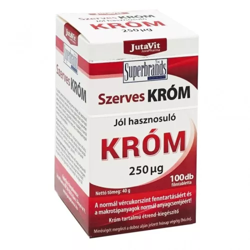 Jutavit szerves króm 250ug tabletta 100 db - Bio és natúr étrendkiegészítők