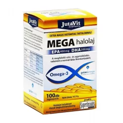 Jutavit Mega halolaj omega-3  kapszula 100 db - Bio és natúr étrendkiegészítők