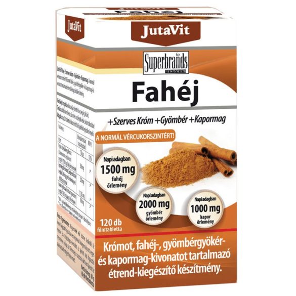 Jutavit fahéj+szerves króm+gyömbér+kapormag flmtabletta 120 db