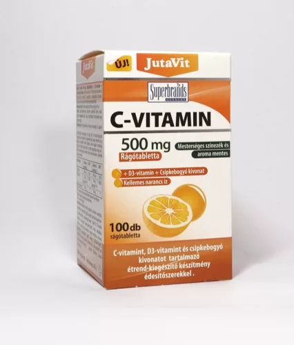 Jutavit c-vitamin 500 mg rágótabletta 100 db - Bio és natúr étrendkiegészítők