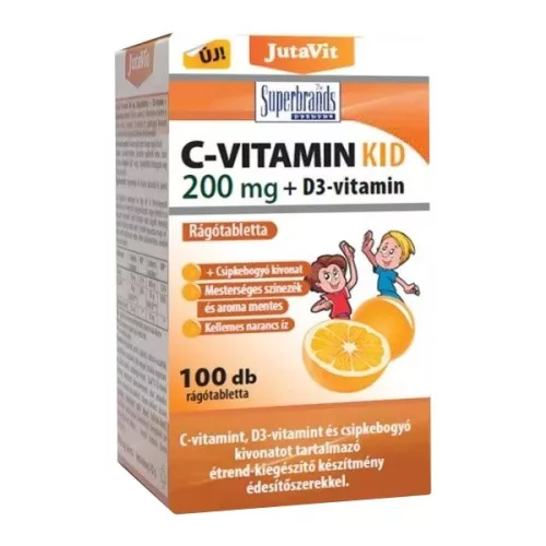 Jutavit c-vitamin kid 200 mg+d3 kapszula 100 db - Bio és natúr étrendkiegészítők
