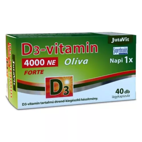 Jutavit d3-vitamin 4000 NE olíva 40 db - Bio és natúr étrendkiegészítők