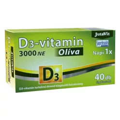 Jutavit d3-vitamin 3000 NE olíva 40 db - Bio és natúr étrendkiegészítők