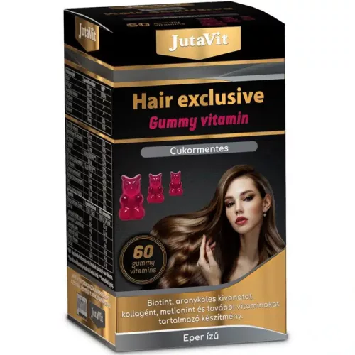 Jutavit hair exclusive gummy vitamin cukormentes 60 db - Bio és natúr étrendkiegészítők