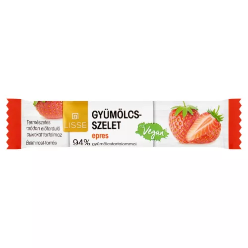 Lisse vegán gyümölcsszelet epres 30 g - Bio és natúr élelmiszerek