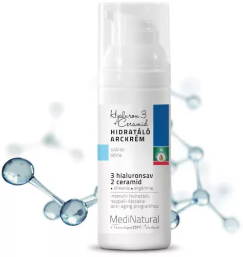 Medinatural hyaluron 3+ceramid hidratáló arckrém 50  ml - Bio és natúr kozmetikumok