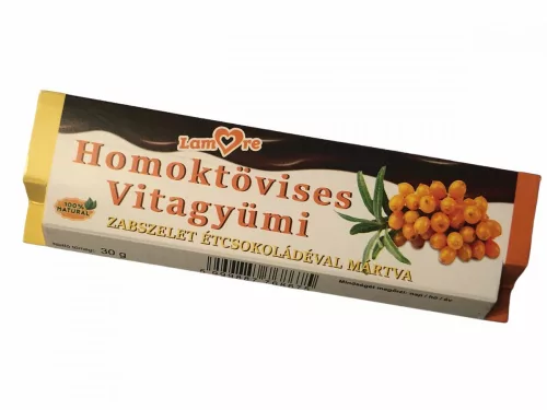 Lamore homoktövises vitagyümi zabszelet étcsokoládéval mártva 30 g - Bio és natúr élelmiszerek