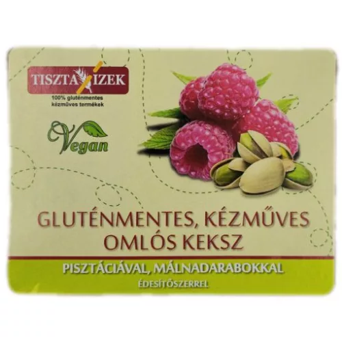 Omlós keksz pisztáciával málnadarabokkal 180g Tiszta Ízek gluténmentes, kézműves - 