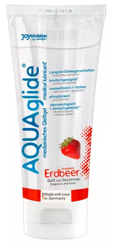AQUAglide - vízbázisú síkosító - eper (100ml) - Bio és natúr intim termékek