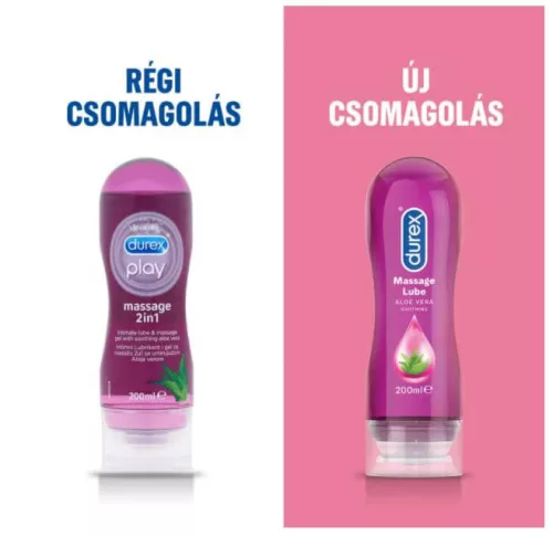 Durex Play 2in1 masszázsolaj - Aloe Vera (200 ml) - Bio és natúr intim termékek