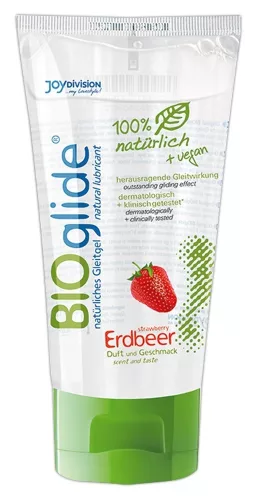 BIOglide  - vízbázisú síkosító - eper (80 ml) - Bio és natúr intim termékek