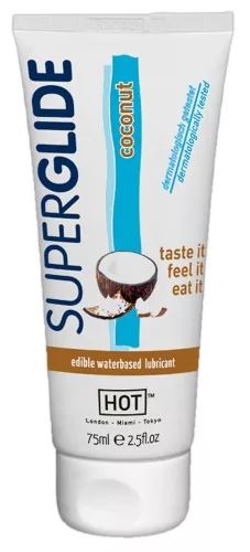 HOT Superglide Kókusz - ehető síkosító (75 ml) - Bio és natúr intim termékek