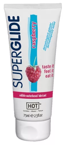 HOT Superglide Málna - ehető síkosító (75 ml) - Bio és natúr intim termékek