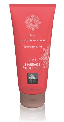 Shiatsu 2in1 Strawberry scent - masszázs síkosító - eper (200 ml)