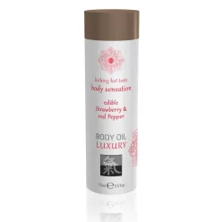 Shiatsu Luxury - ehető masszázsolaj - eper-vörösbors (75 ml) - Bio és natúr intim termékek