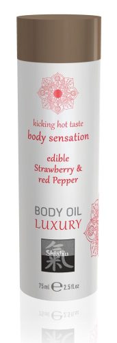 Shiatsu Luxury - ehető masszázsolaj - eper-vörösbors (75 ml)