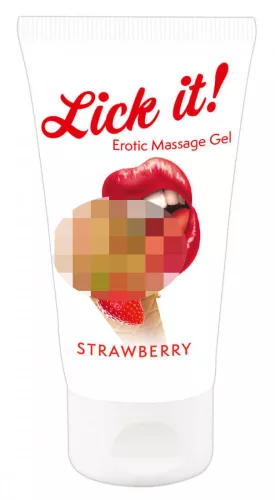 Lick it! - 2in1 ehető síkosító - eper (50 ml) - Bio és natúr intim termékek