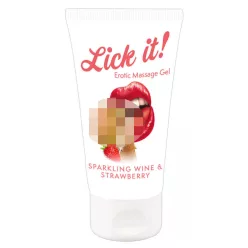 Lick it! - 2in1 ehető síkosító - pezsgő-eper (50 ml) - Bio és natúr intim termékek