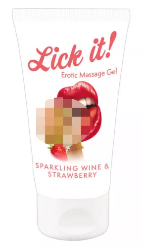 Lick it! - 2in1 ehető síkosító - pezsgő-eper (50 ml) - Bio és natúr intim termékek