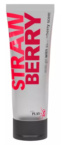 Just Play - vízbázisú, vegán síkosító - eper (80 ml) - Bio és natúr intim termékek