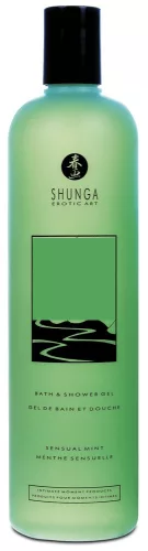Shunga Bath & Shower - luxus fürdőgél - menta (500 ml) - Bio és natúr intim termékek