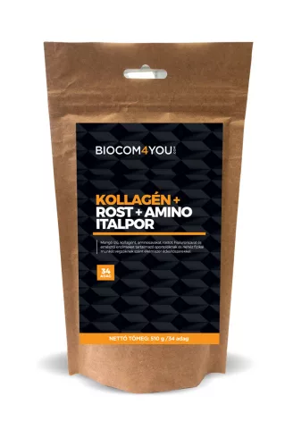 Biocom Kollagén+Rost+Amino Italp mangó ízű utántöltős 510 gramm - 