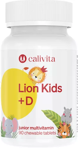 CaliVita Lion Kids D rágótabletta Multivitamin gyerekeknek 90 db - Bio és natúr étrendkiegészítők