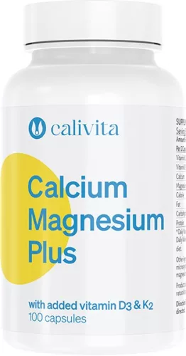 CaliVita Calcium Magnesium PLUS kapszula Kalcium, magnézium + D3- és K2-vitamin 100db - Bio és natúr étrendkiegészítők
