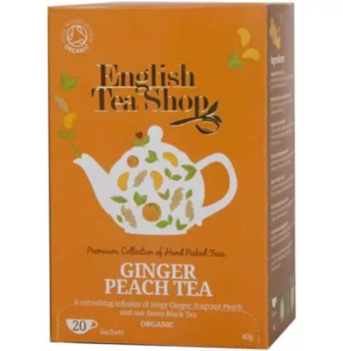 Ets bio gyömbéres barack tea 20x2 g 40 g - Bio és natúr élelmiszerek