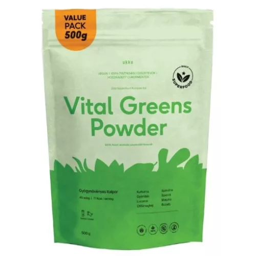 UKKO Vital Greens 500g Value Pack 100% natúr vitalizáló szuperzöld keverék