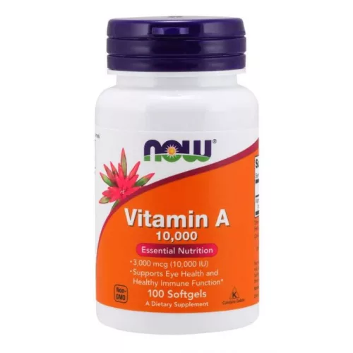 NOW A-VITAMIND 10000IU LÁGY KAPSZULA - Bio és natúr étrendkiegészítők