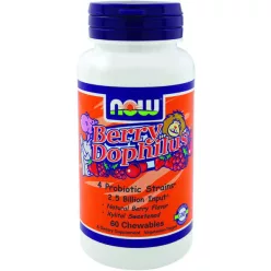 NOW BERRY DOPHILIUS RÁGÓTABLETTA 60 db - Bio és natúr étrendkiegészítők