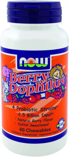 NOW BERRY DOPHILIUS RÁGÓTABLETTA 60 db - Bio és natúr étrendkiegészítők