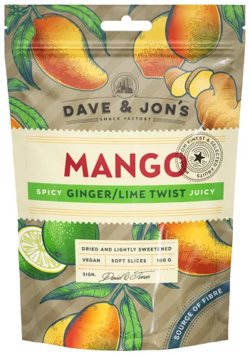 Dave & Jon's mango gyömbér lime twist 100 g – Aszalvány