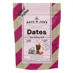   Dave & Jon's dates sour cherry cola mag nélküli ízesített datolya cherry cola ízben, hozzáadott cukor nélkül 125 g