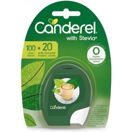 Canderel stevia alapú édesítőszer tabletta 100+20 db-os 120 db - Bio és natúr élelmiszerek