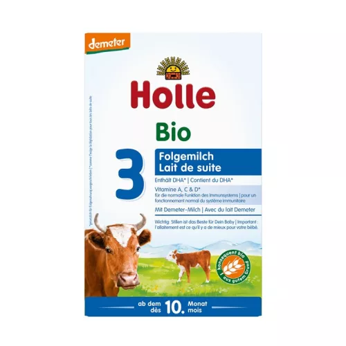 Holle bio tehéntej alapú 3-as utótej 600 g - 