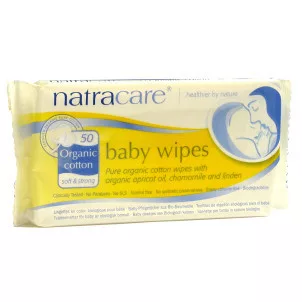 Natracare bio pamut baba törlőkendő 50 db - Bio és natúr kozmetikumok