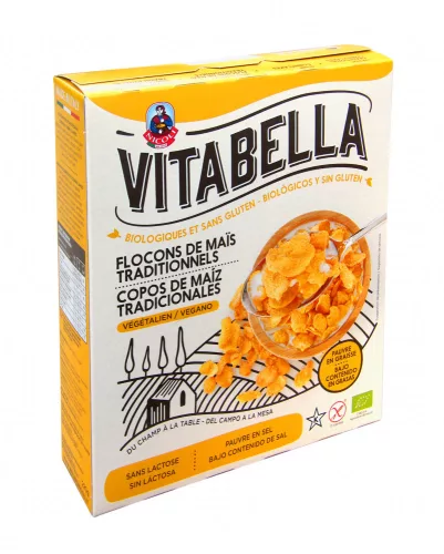 Vitabella BIO Gluténmentes Kukoricapehely 225 g - Bio és natúr kozmetikumok