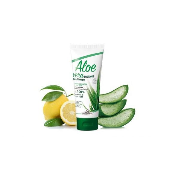 Specchiasol® Aloe vera feszesítő testápoló - Sheavaj, E-vitamin, mandula és citromolajjal.  ECOBIO minősítésű 100%-os