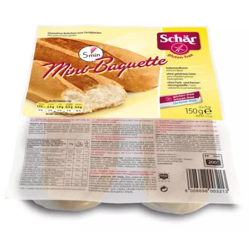 Schar gluténmentes mini bagett elősütött 2x75 g 150 g - Bio és natúr élelmiszerek