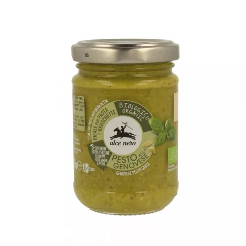 Alce Nero Bio Genovai bazsalikomszósz (pesto) 130 g - Bio és natúr élelmiszerek