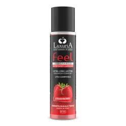 LuxuriA Feel Strawberry - vízbázisú síkosító - eper (60ml) - Bio és natúr intim termékek